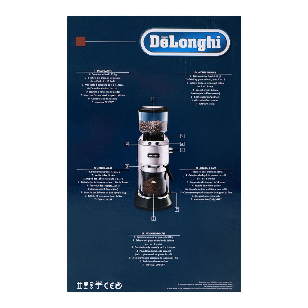 DeLonghi Dedica Coffee Grinder, KG-520.M - Image 2