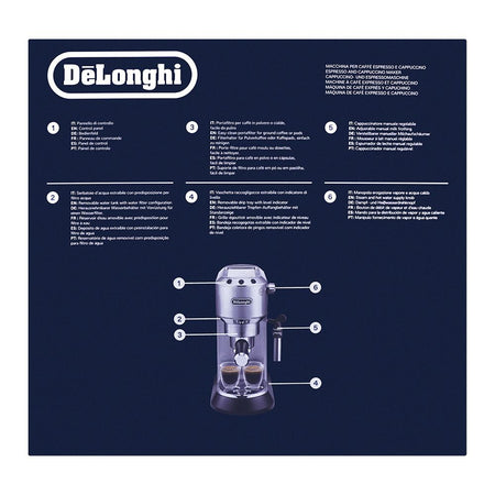 DeLonghi Dedica Style Espresso & Cappuccino Coffee Machine, 15 Bar, EC-685.W - Image 4