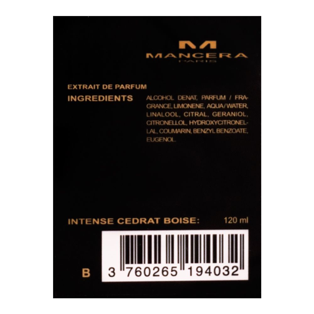 Mancera Intense Cedrat Boise Eau De Parfum, For Men, 120ml - Image 4