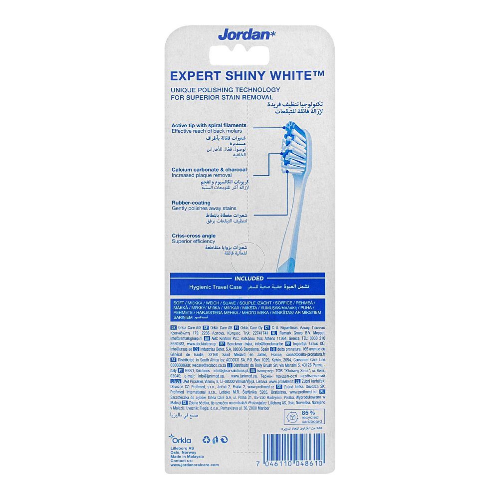 Jordan Expert Shiny White Toothbrush With Case, Soft, 2-Pack - Image 2
