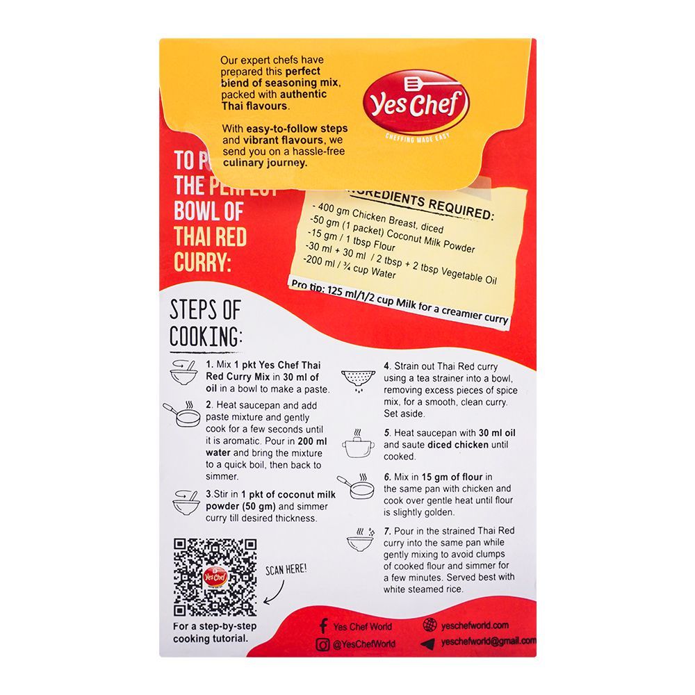 Yes Chef Thai Red Curry Mix 7 Steps, 35g + 5g - Image 2