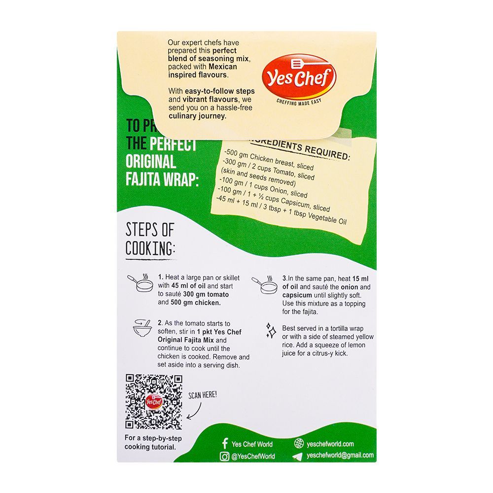 Yes Chef Original Fajita Mix 3 Steps, 32g + 5g - Image 2