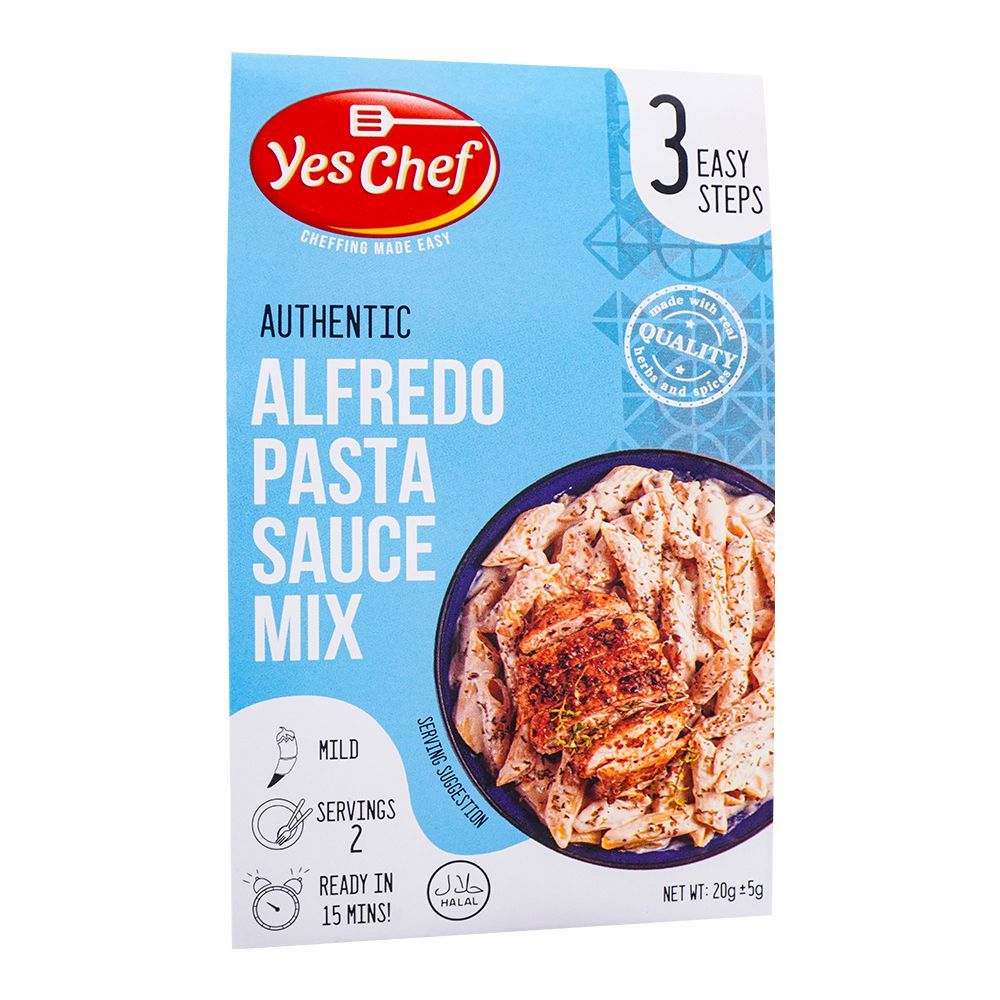 Yes Chef Alfredo Pasta Sauce Mix 3 Steps, 20g + 5g - Main Image