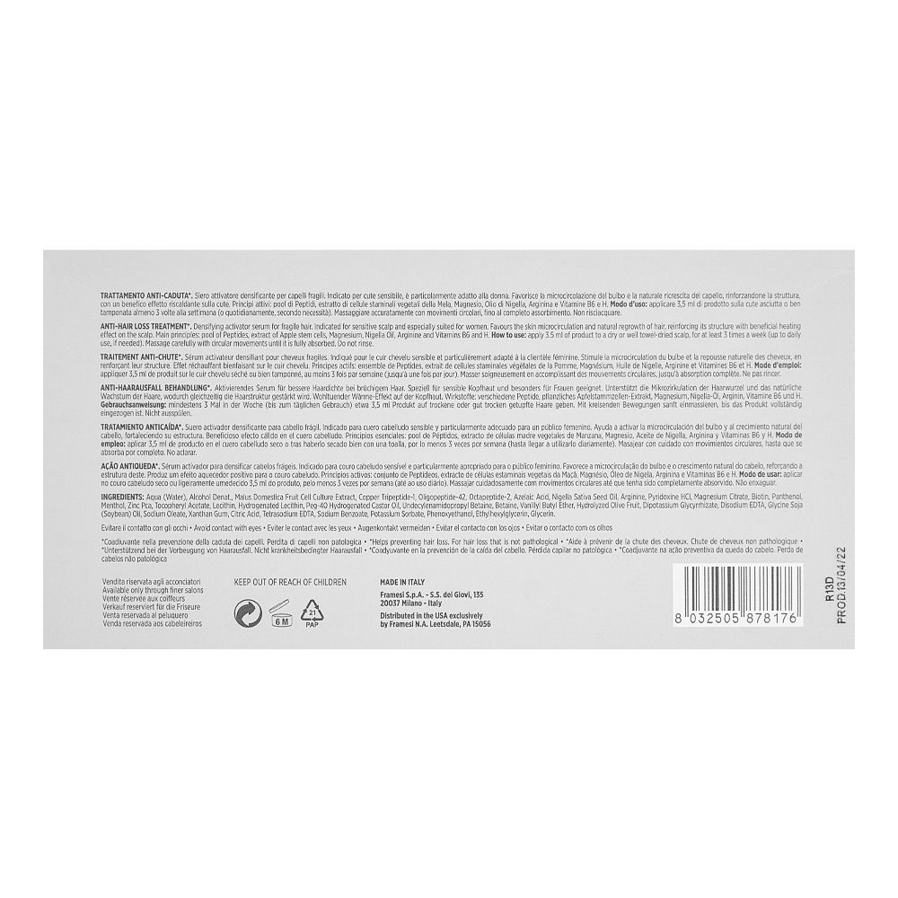 Framesi Morphosis Densifying Activator, Hair Line Treatment, 12x7ml - Image 2