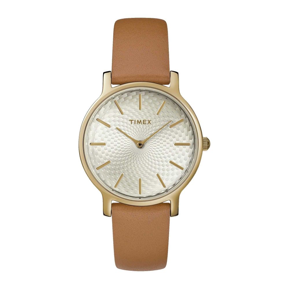 Timex Women's Designed Round Dial With Plain Sand Brown Strap Analog Watch, TW2R91800 - Main Image