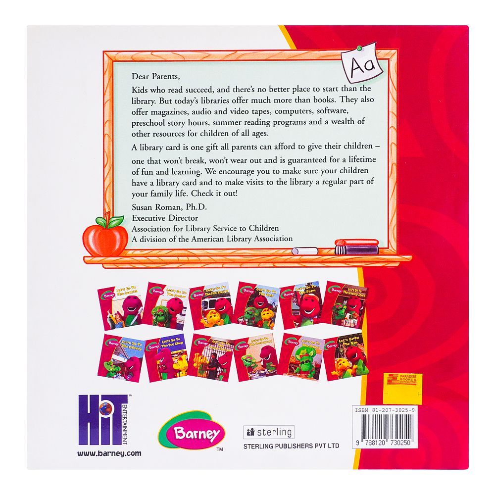 Barney Let's Go To The Library, Book - Image 2