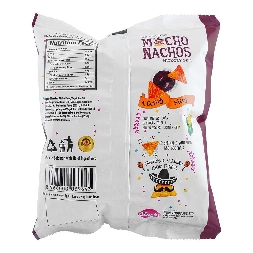 Macho's Hickory BBQ Tortilla Chips, 40g - Image 2