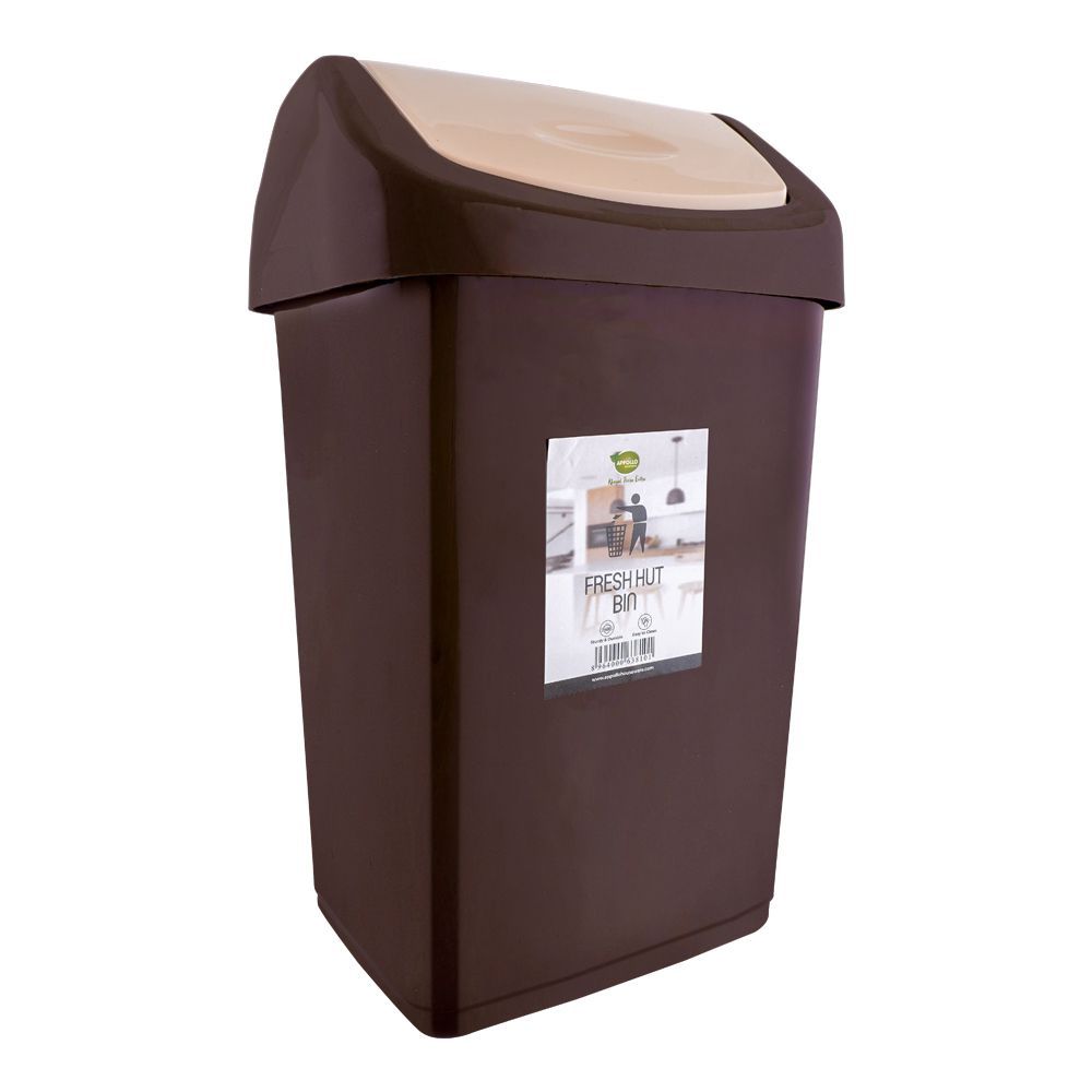 Appollo Fresh Hut Trash Bin, Brown - Main Image