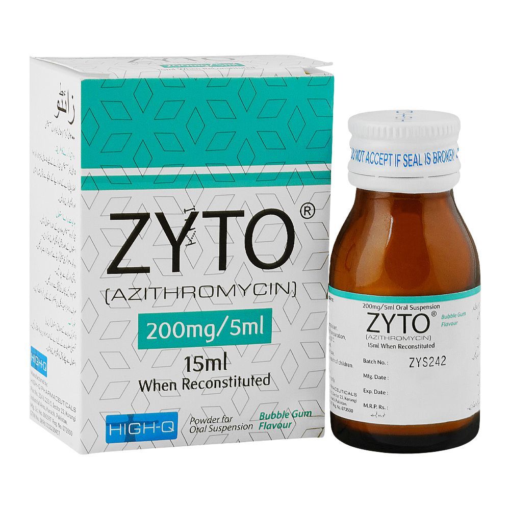 High-Q Pharmaceuticals Zyto Syrup, Oral Suspension 200mg/5ml, 15ml - Main Image