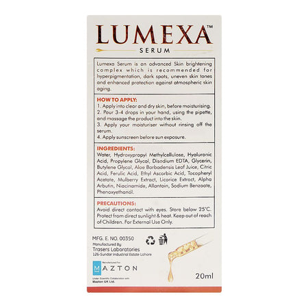 Mazton Lumexa Advanced Brightening Serum, Vitamin C, Niacinamide, For All Types Of Skin, 20ml - Image 2