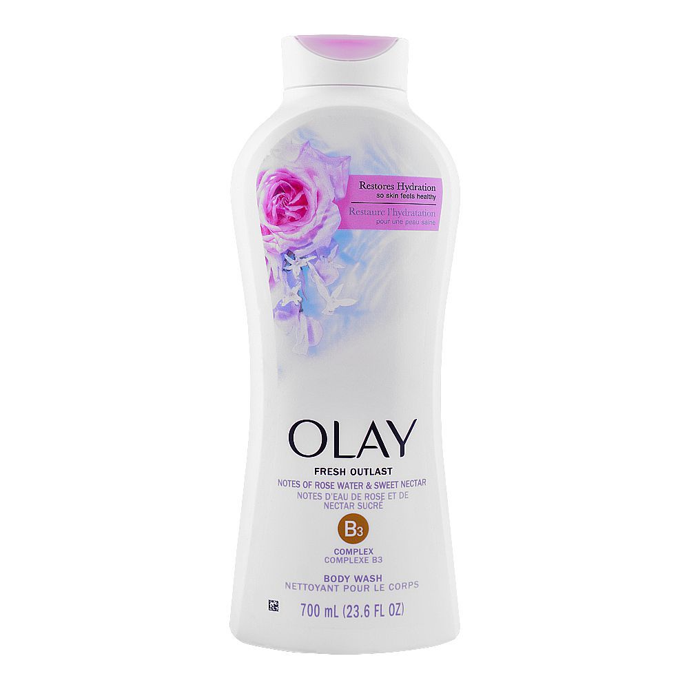 Olay Fresh Outlast Notes Of Rose Water & Sweet Nectar B3 Complex Body Wash, 700ml - Main Image