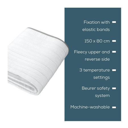 Beurer Electric Heated Blanket, Fleece, TS17, 59 x 31.4 Inches - Image 2