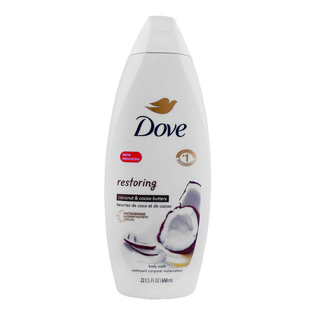 Dove Restoring Coconut & Cocoa Butters Micro Biome Nutrient Serum Body Wash, 650ml - Main Image