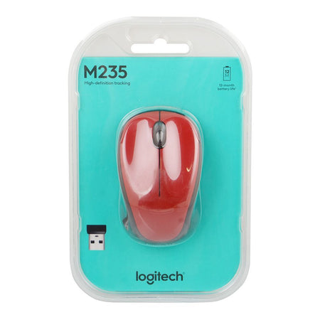 Logitech Wireless Mouse Black/Red M235 #910-003412 - Image 3