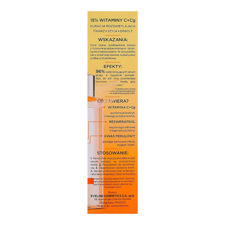 Eveline 15% Resveratrol Ferulic Acid Vitamin C + CG Serum Shot, 30ml - Image 3