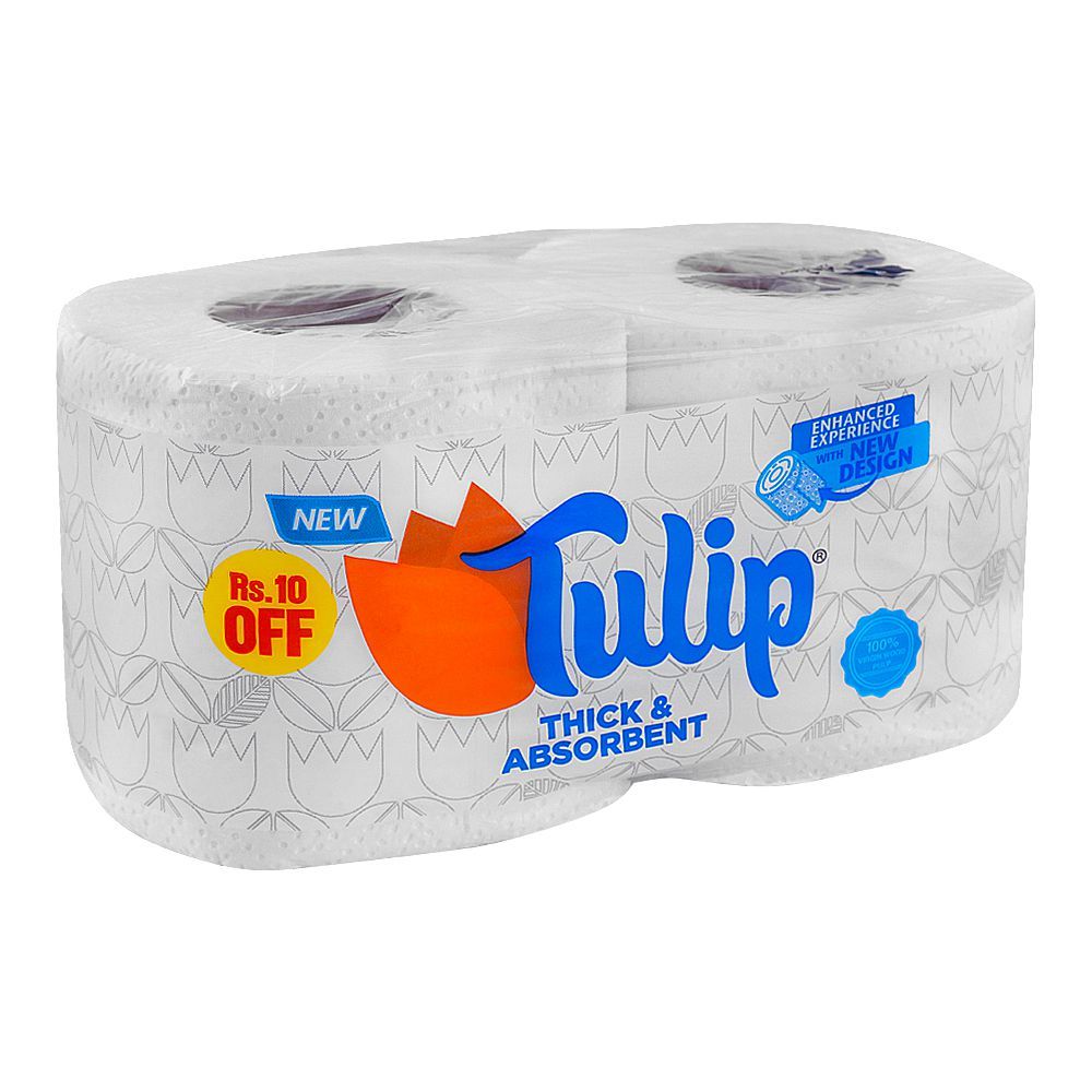 Rose Petal Tulip White Twin Toilet Tissue Roll - Main Image