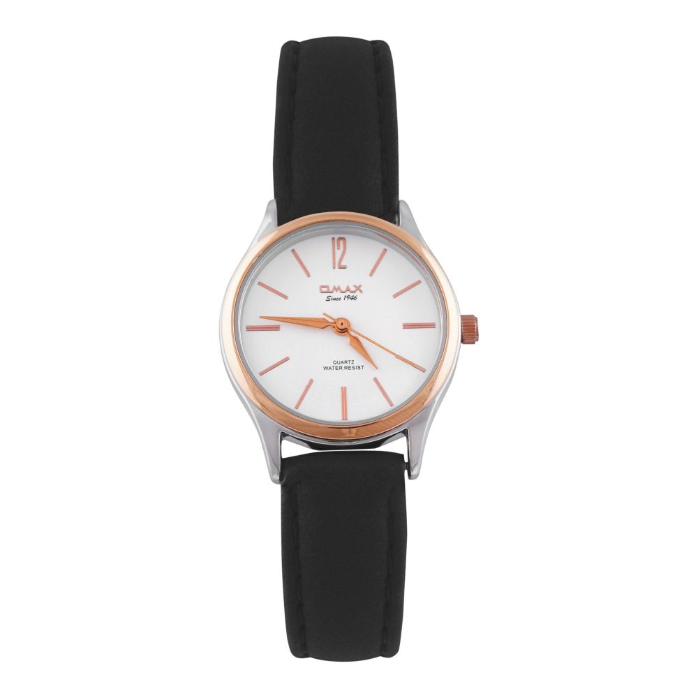 Omax Women's Rose Gold Round Dial With Plain Strap Analog Watch, 00PR0008NB03 - Main Image