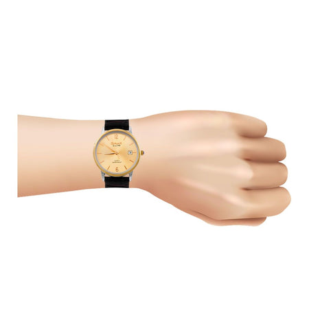 Omax Women's Golden Round Dial With Textured Maroon Strap Analog Watch, HDL05C85I - Image 2