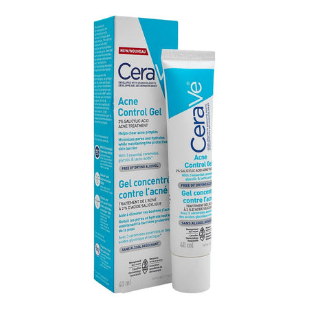 CeraVe 2% Salicylic Acid Acne Treatment Acne Control Gel, Helps Clear Acne Pimples, 40ml - Main Image