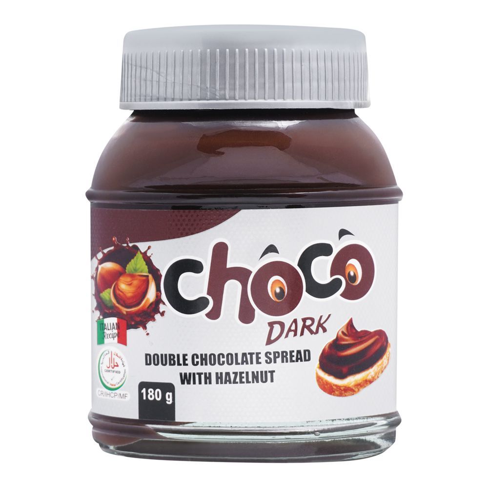 Milkyz Food Choco Dark Chocolate With Hazelnut Spread, 180g - Main Image