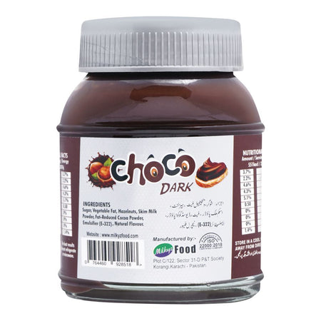 Milkyz Food Choco Dark Chocolate With Hazelnut Spread, 180g - Image 2