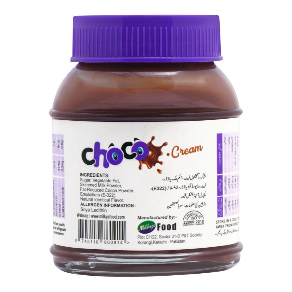 Milkyz Food Choco Cream Chocolate With Milk Spread, 180g - Image 2