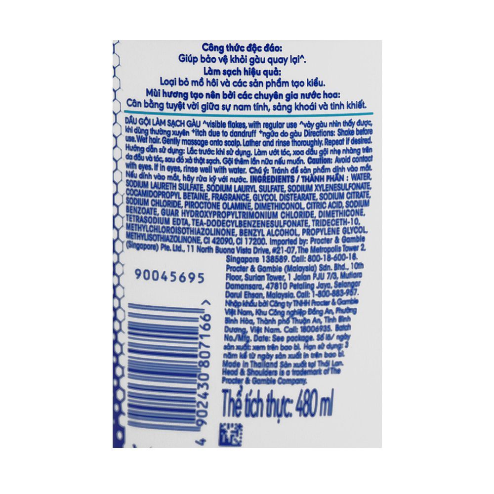 Head & Shoulders Ultra Men Cool Menthol Anti-Dandruff Shampoo, 480ml - Image 3