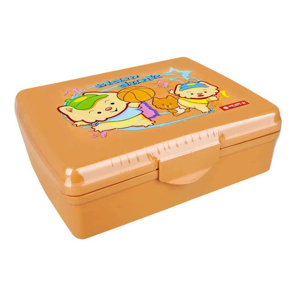 Lion Star Plastic Enzo Clip Lunch Box, 5.7in (H) x 4.1in (W) x 2.2in (D), Brown, SB-33 - Main Image
