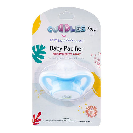 Cuddles Baby Pacifier With Protective Cover, 1 Month+ CBP001/01, Blue - Main Image