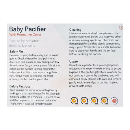 Cuddles Baby Pacifier With Protective Cover, 1 Month+ CBP001/01, Blue - Image 3