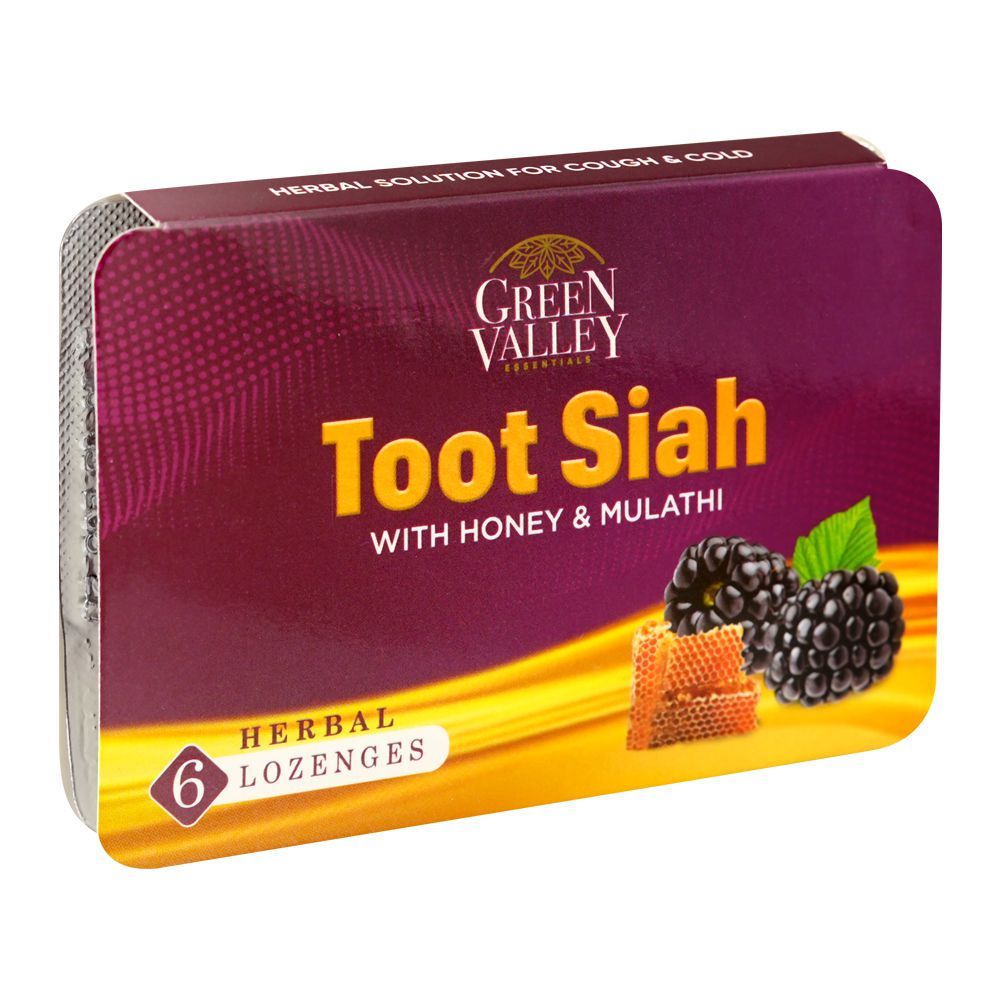 Green Valley Toot Siah With Honey & Mulethi Herbal Lozenges, 6-Pack - Main Image
