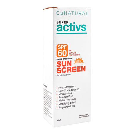 CoNatural Super Active Broad-Spectrum Sun Screen, SPF60, 30ml - Main Image