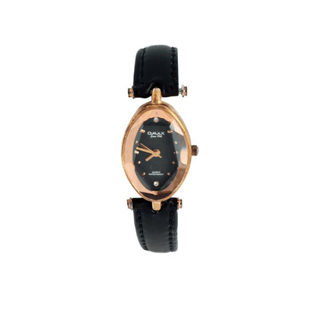 Omax Women's Black Strap & Diamond Dial Analog Watch, 00CT77746P02 - Main Image