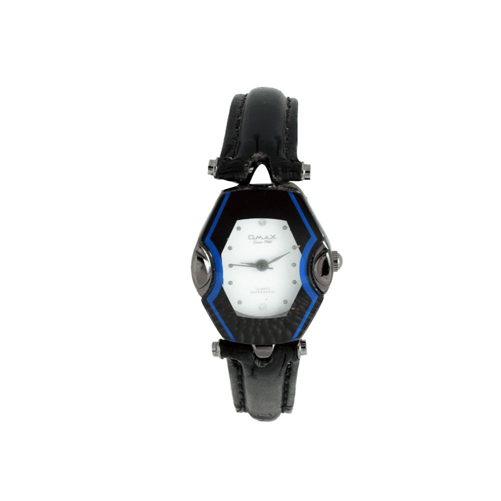 Omax Women's Black Strap & White Square Dial Analog Watch, 00CE0026MB03 - Main Image