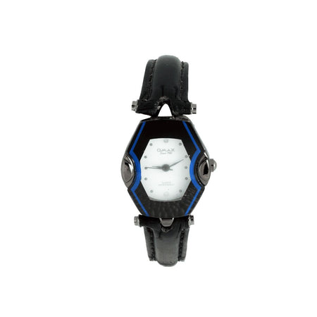 Omax Women's Black Strap & White Square Dial Analog Watch, 00CE0026MB03 - Main Image