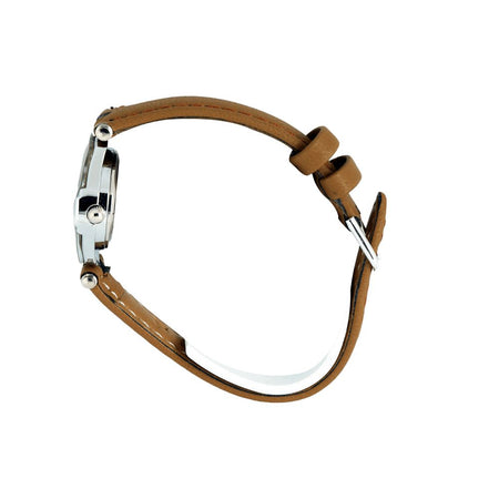 Omax Women's Brown Strap & White Square Dial Analog Watch, 00CE0026IQ43 - Image 2