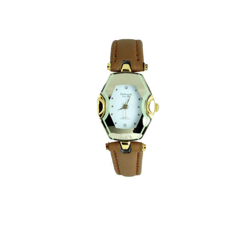Omax Women's Brown Strap & White Dial Analog Watch, 00CE0026QG03 - Main Image