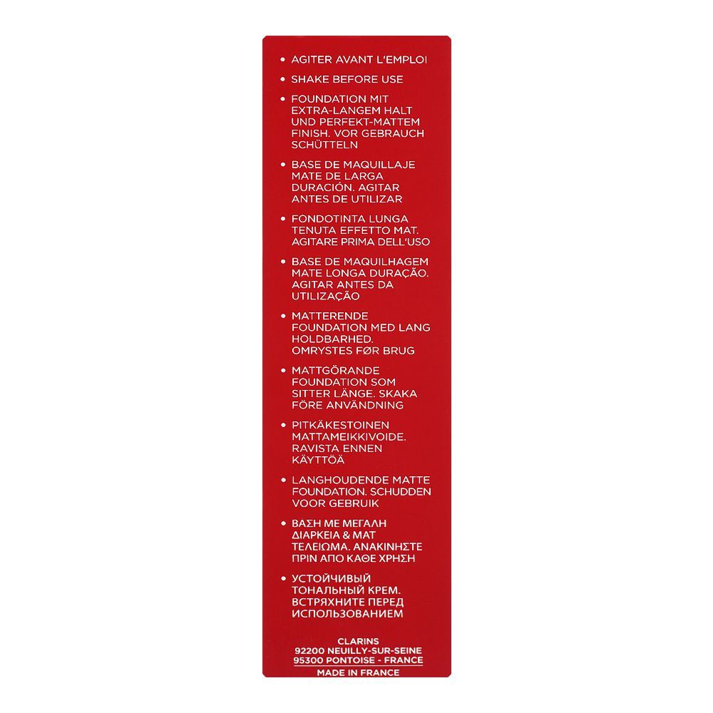 Clarins Paris Everlasting Long-Wearing & Hydrating Matte Foundation, 111N Auburn - Image 3