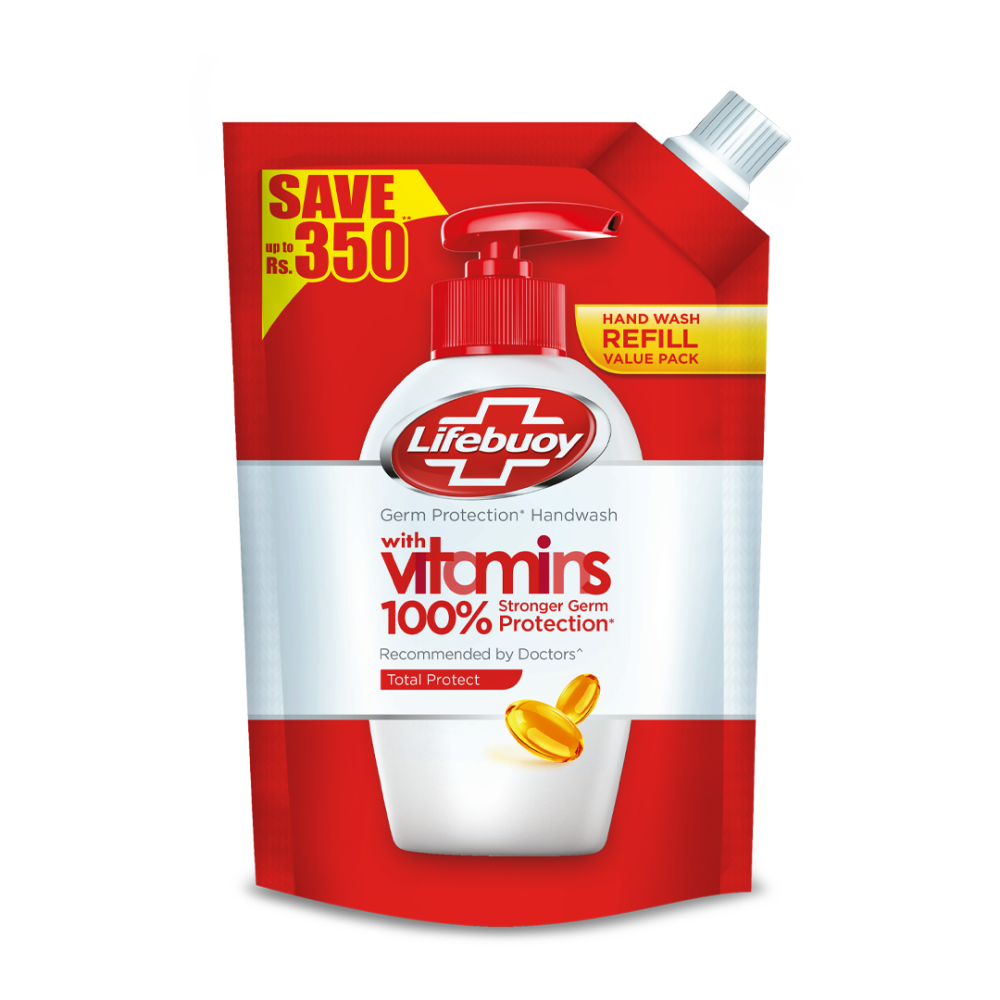 Lifebuoy Total Protect With Vitamin Hand Wash  900ml Pouch Refill  Save Up To Rs.350/- - Main Image