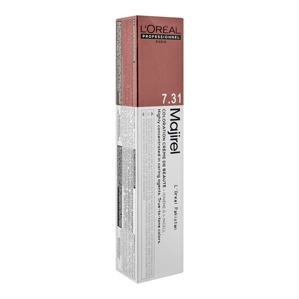 L'Oreal Professionnel Majirel Hair Coloring Cream, 7.31 Golden Ash Blonde - Image 2