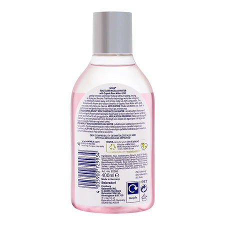 Nivea Rose Care Organic Rose Water & Oil Micellar Water, Removes Waterproof Makeup, 400ml - Image 2