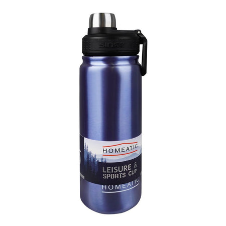 Homeatic Steel Water Bottle, 650ml Capacity, Blue, KD-859 - Main Image