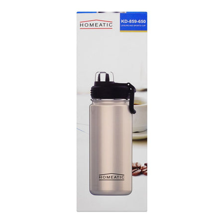 Homeatic Steel Water Bottle, 650ml Capacity, Blue, KD-859 - Image 3