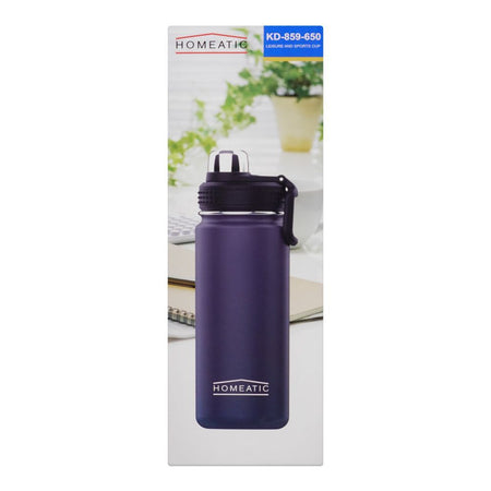 Homeatic Steel Water Bottle, 650ml Capacity, Blue, KD-859 - Image 4