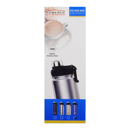 Homeatic Steel Water Bottle, 650ml Capacity, Blue, KD-859 - Image 5