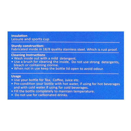 Homeatic Steel Water Bottle, 650ml Capacity, Blue, KD-859 - Image 7
