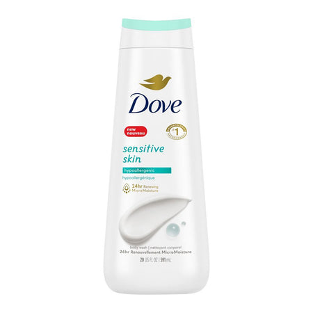 Dove Sensitive Skin Hypoallergenic 24HR Micro Moisture Body Wash, 591ml - Main Image
