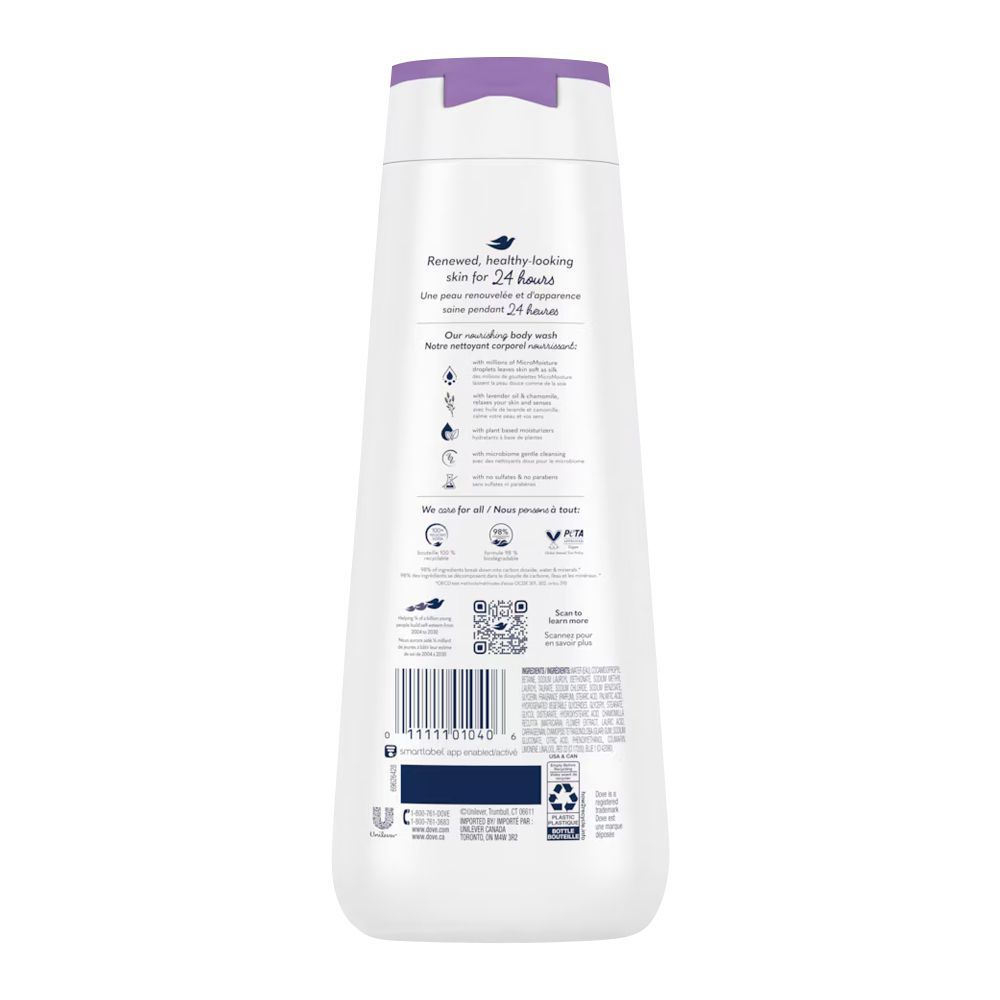 Dove Relaxing Lavender Oil & Chamomile 24HR Micro Moisture Body Wash, 591ml - Image 2
