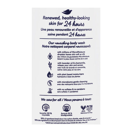 Dove Relaxing Lavender Oil & Chamomile 24HR Micro Moisture Body Wash, 591ml - Image 3