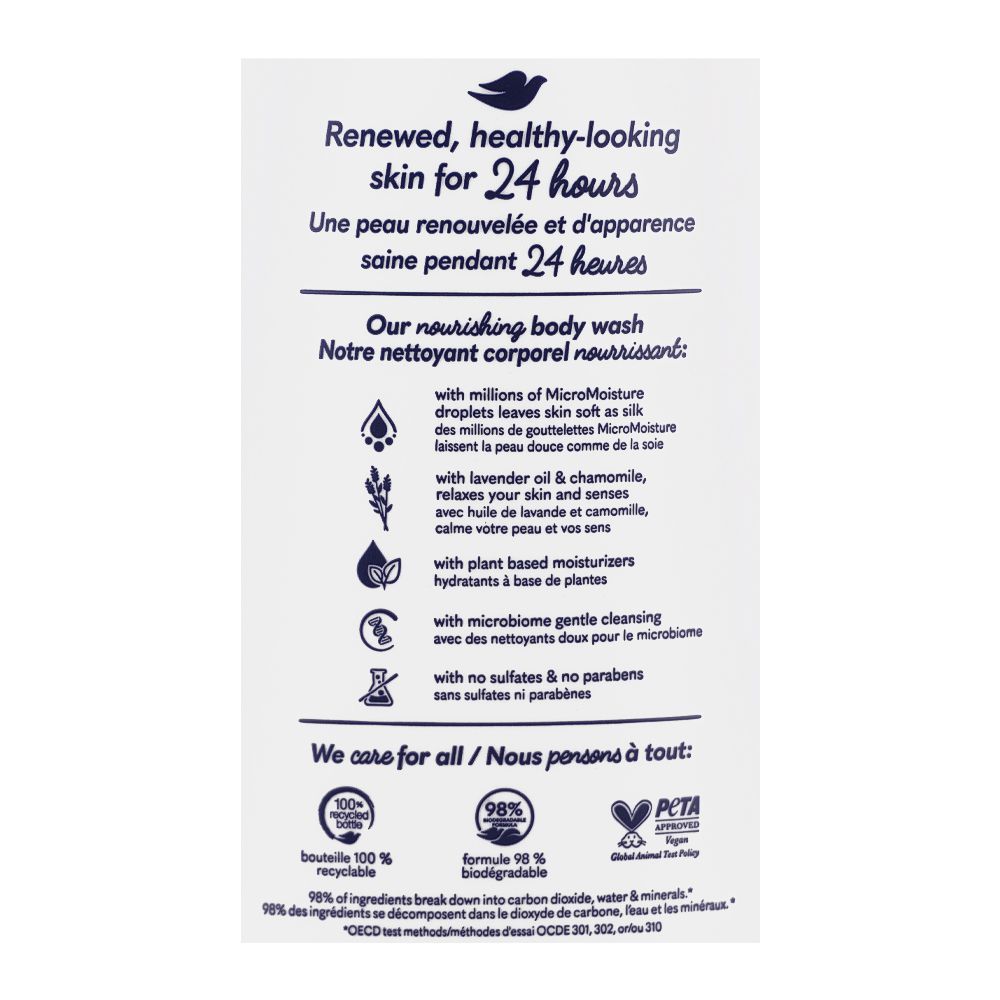 Dove Relaxing Lavender Oil & Chamomile 24HR Micro Moisture Body Wash, 591ml - Image 3